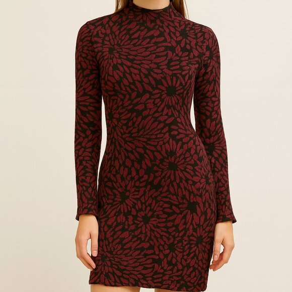 Anthropologie Hutch Michaela Red and Black Textured Dress - Size Small - Picture 1 of 9